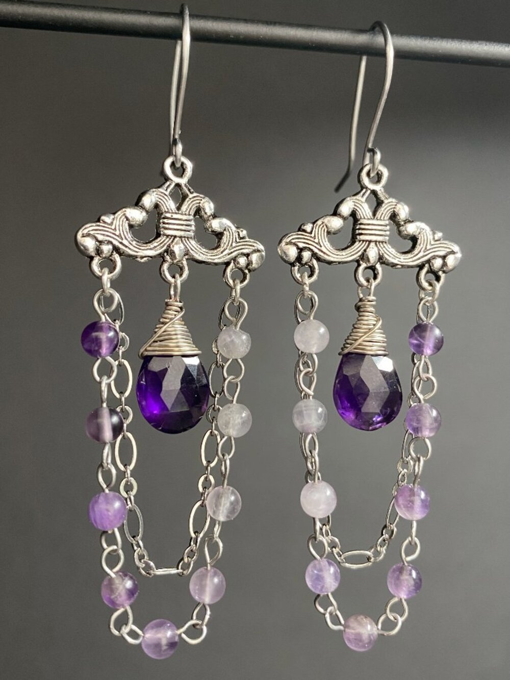 Amethyst Chandelier Earrings